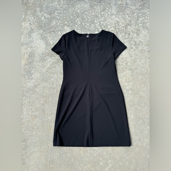 Tommy Hilfiger Classic Scuba Crepe Two Pocket Shift Dress Cap Sleeve Black - Picture 4 of 8